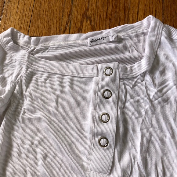 The Line By K white rib long sleeve top - Picture 2 of 2